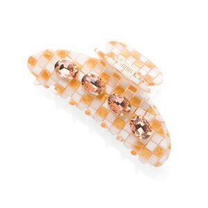 LELE SADOUGHI peach Large Faux Crystal Claw Clip
